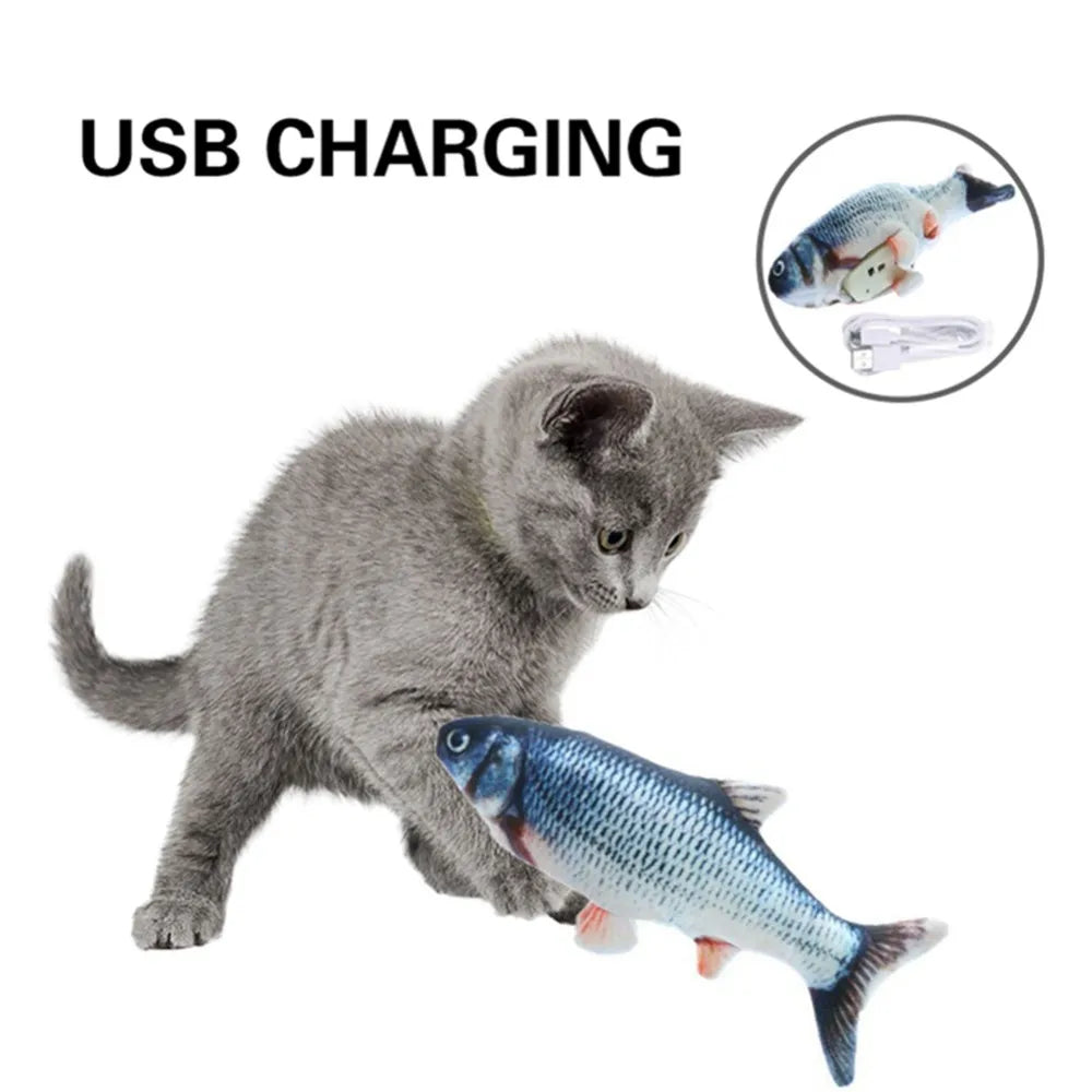 Electric Funny Cat Simulation Fish Beating Usb Jumping