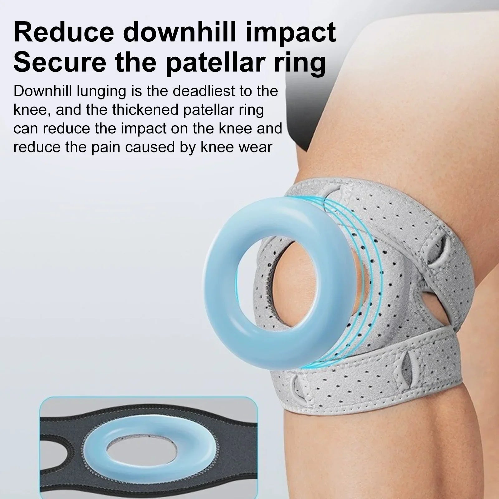Sports Knee Brace Meniscus Support for Running Hiking Gray