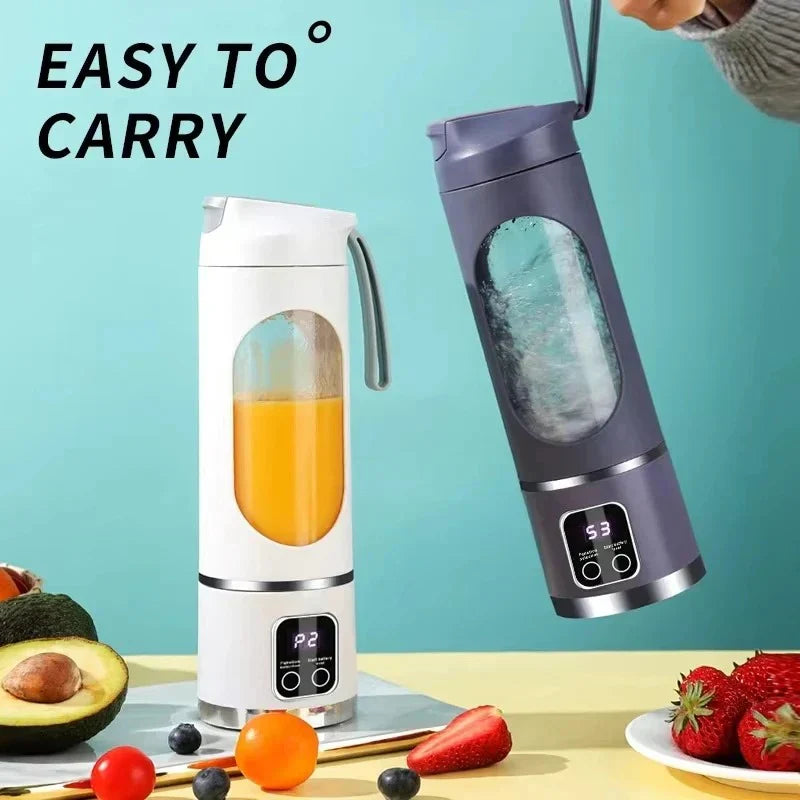 Portable Fruit Juicer 450ml Capacity 3 Gears USB Rechargeable Blender Ice Crusher